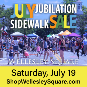 swells-300x300-jj25-1 Wellesley Square ad for The Swellesley Report for the 2025 July Jubilation Sidewalk Sale.